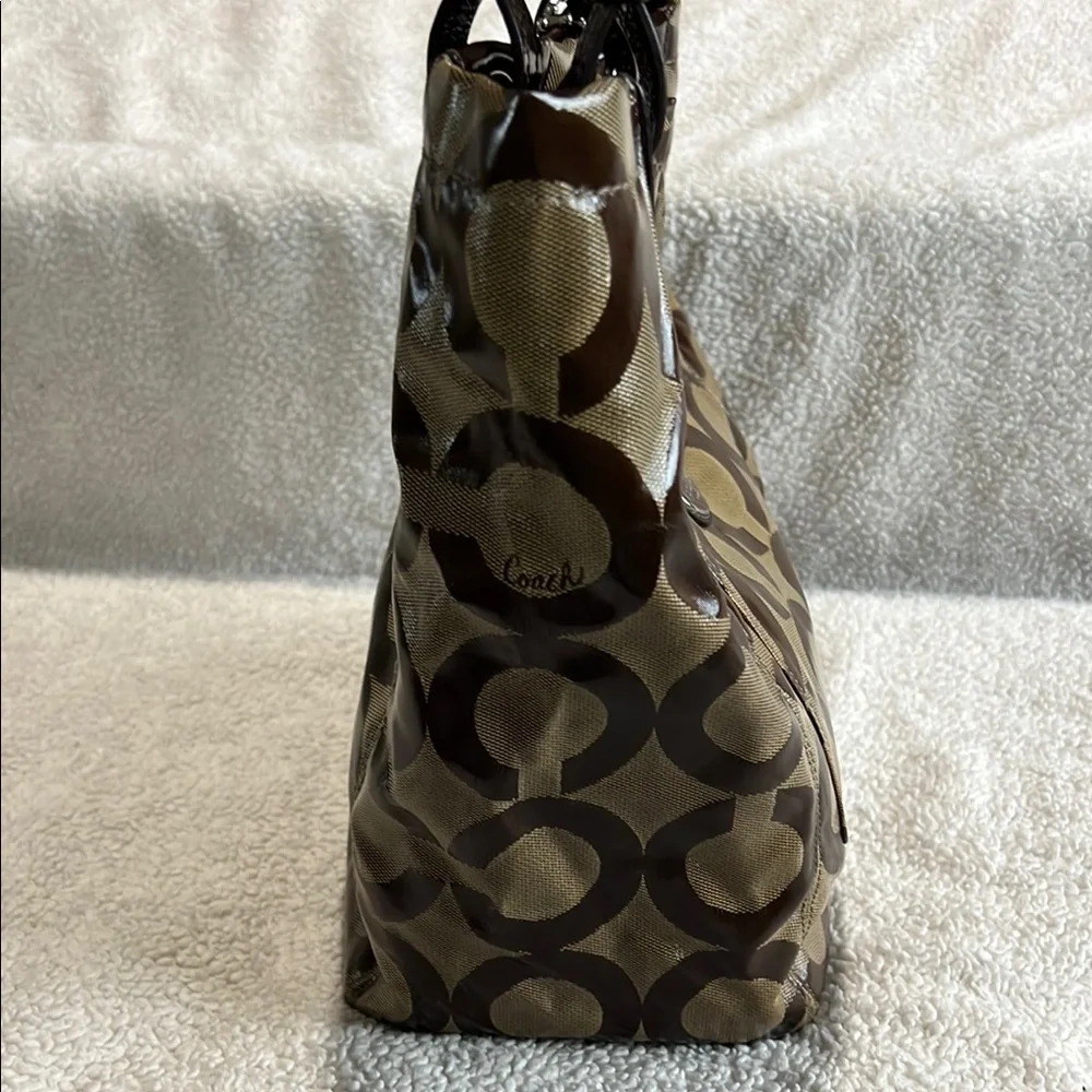 Coach Brown and Gold Shiny Women's Bag